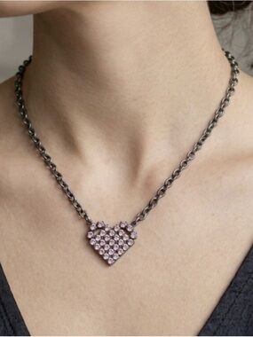 Sabika Crystal Heart Pendant Necklace - Women Jewelry